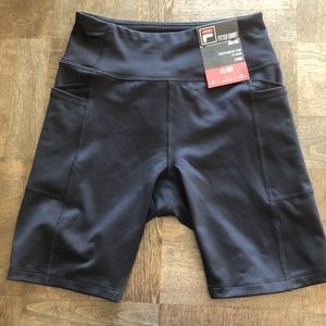 FILA black high rise athletic shorts